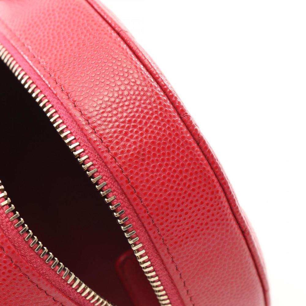 CHANEL Matelasse Round Mini Shoulder Bag Calfskin (Cowhide) Women's Red - Picture 9 of 10